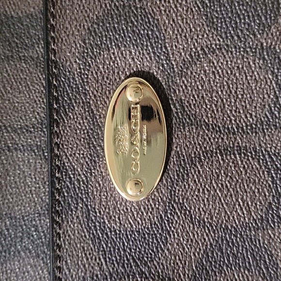 Coach Brown and Black Crossbody Bag with Signature Monogram - Picture 8 of 10